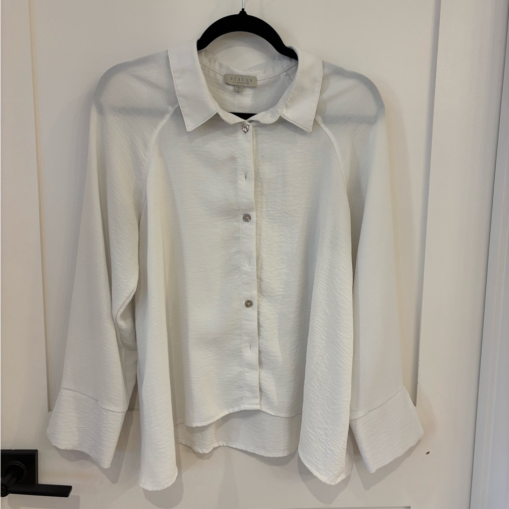 Elegant White Button-Down Shirt